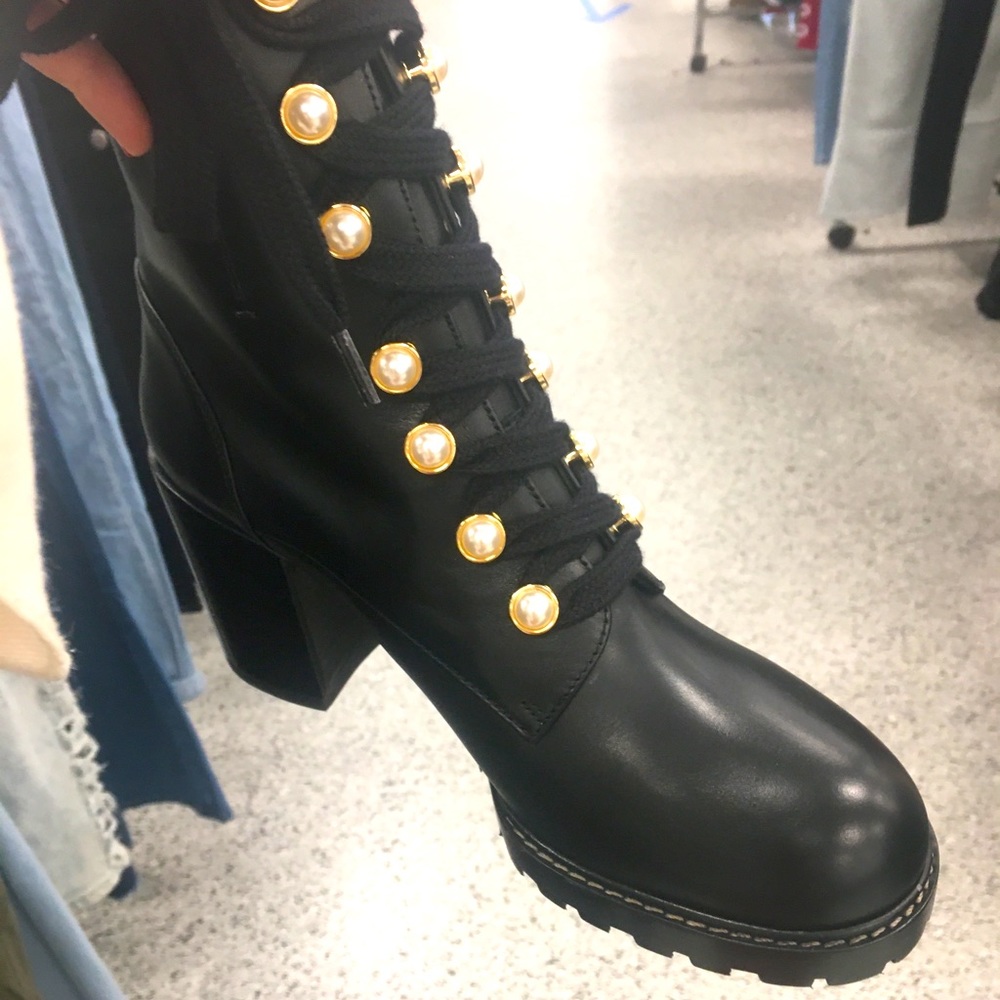 Brand new Stewart Weitzman boots, pearl accent.